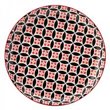 Cadiz Red and Black Plate 8" 6 Pack