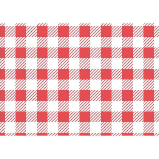 Non Branded Red Gingham Greaseproof Paper 190x310mm - Quantity: 200