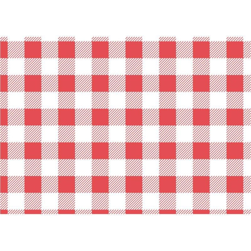 Non Branded Red Gingham Greaseproof Paper 250x250mm - 200pk