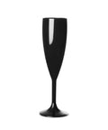 Polycarbonate Elite Premium Champagne Flutes 6.6oz - Black - 12pk