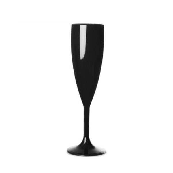 Polycarbonate Elite Premium Champagne Flutes 6.6oz - Black - 12pk