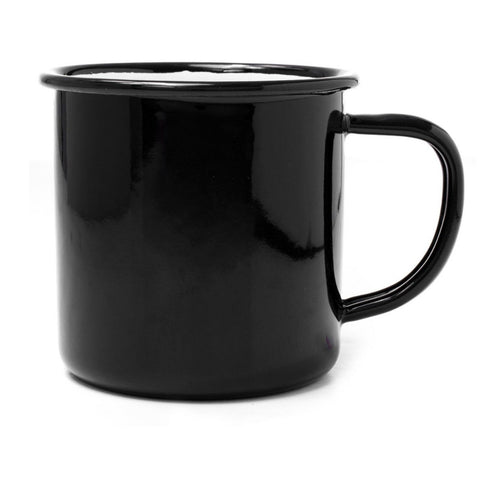 Enamel Mug Black with Black Trim 18oz