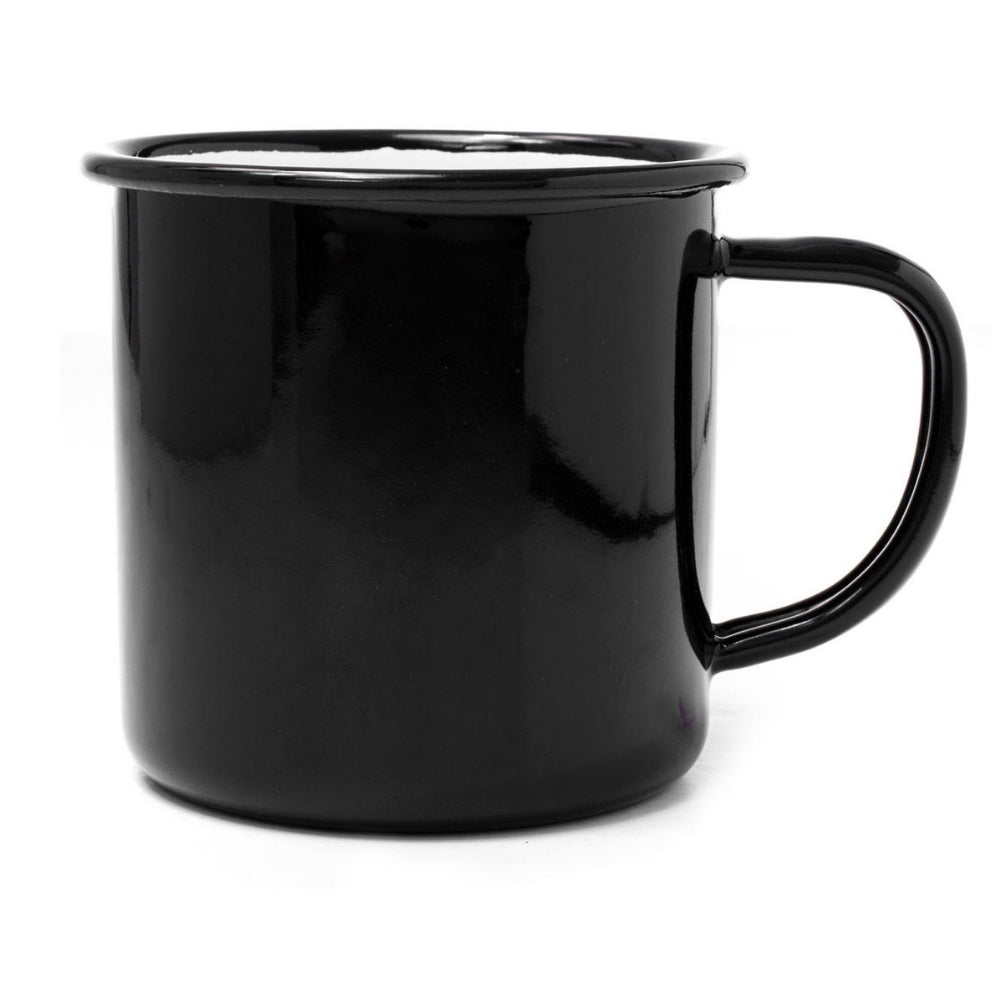 Enamel Mug Black with Black Trim 12.5oz