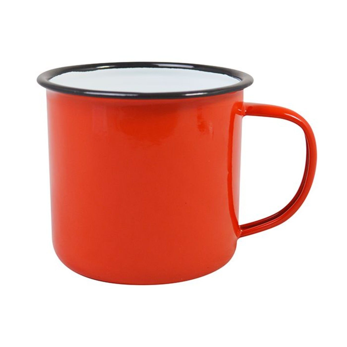 Enamel Mug Red with Black Trim 18oz