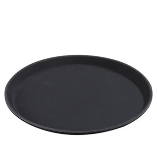 11 Inch Round Black Plastic Non Slip Tray
